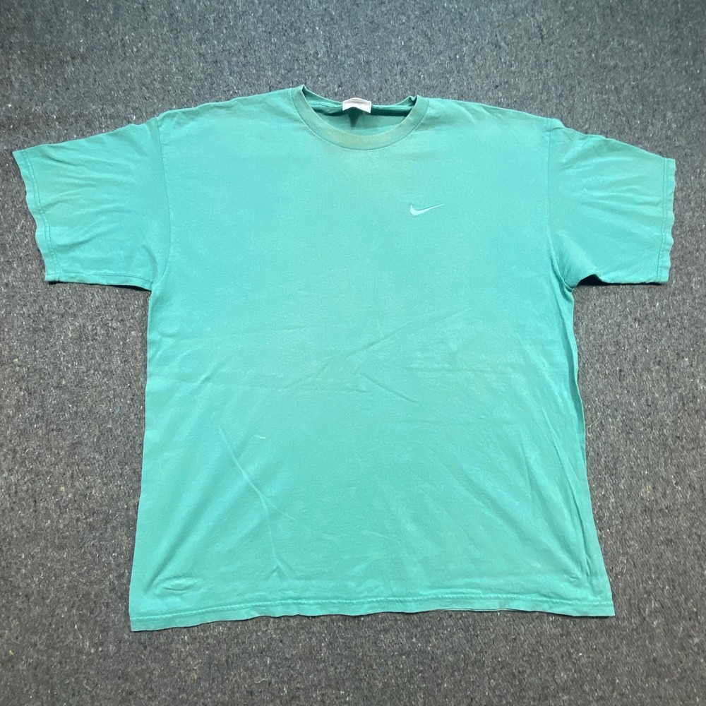 Nike T Shirt XL Mens Teal Green Short Sleeve Embroidered Swoosh Cotton 4735